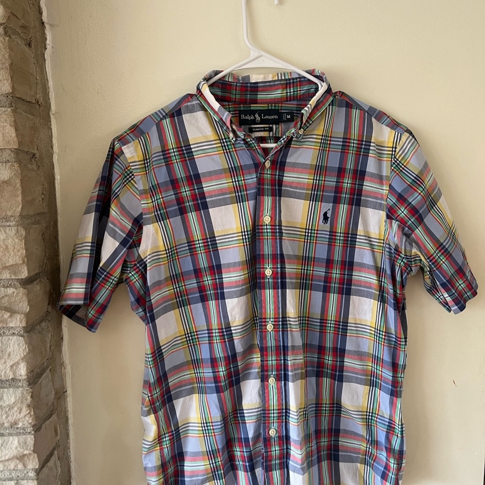 Ralph Lauren Red and Blue Casual Button Down Shirt
